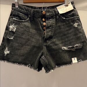 Arizona Jean Company Hi-Rise Distressed Jean Shorts